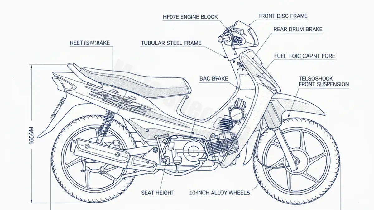 Honda SJ 100 BALI EX - HF07 Technical Review & Maintenance Guide specs