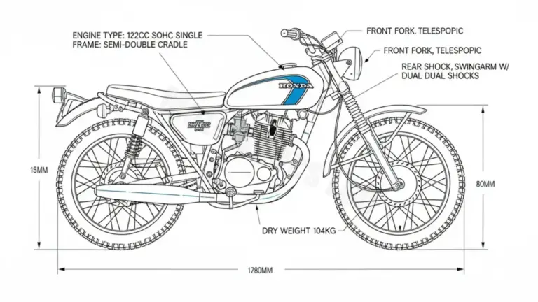 Honda SL 125 S – SL125S (1971 – 1973) Data: Oil Capacity & Rim Specs