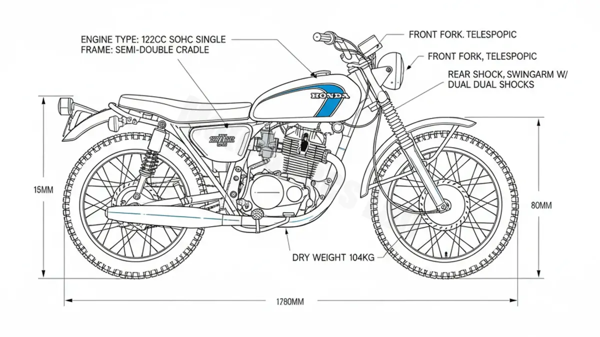 Honda SL 125 S - SL125S (1971 – 1973) Data: Oil Capacity & Rim Specs specs
