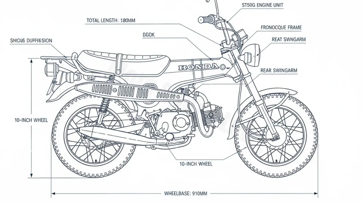 Honda ST 50 G DAX - ST50/ST50G Service Guide: Oil Level & Tire Specs specs