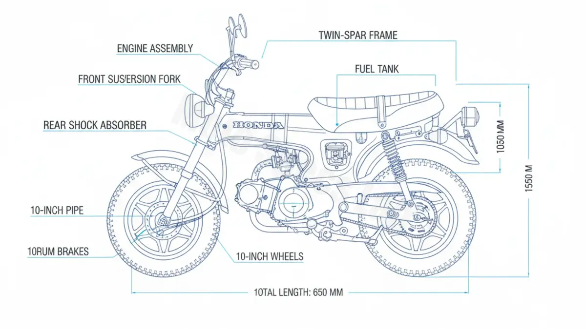 Honda ST 70 DAX - ST70 Technical Review & Maintenance Guide specs