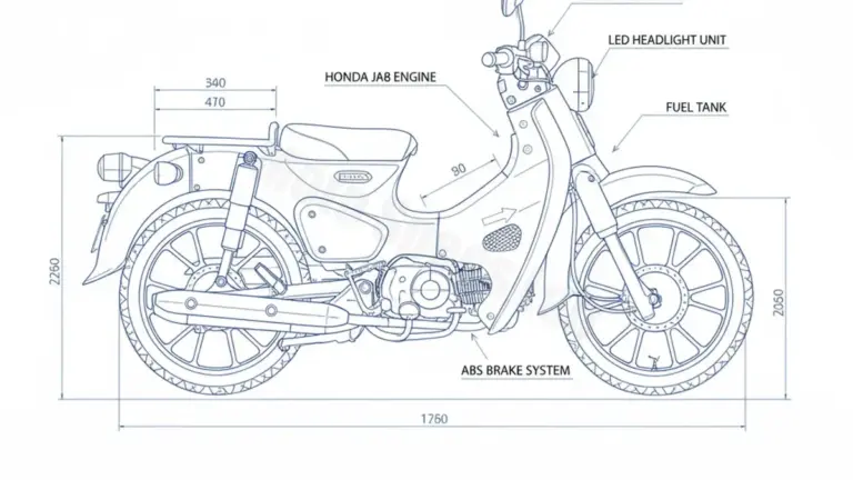 Honda SUPER CUB C125 ABS – JA4B Workshop Data: Fluids, Plugs & Tires