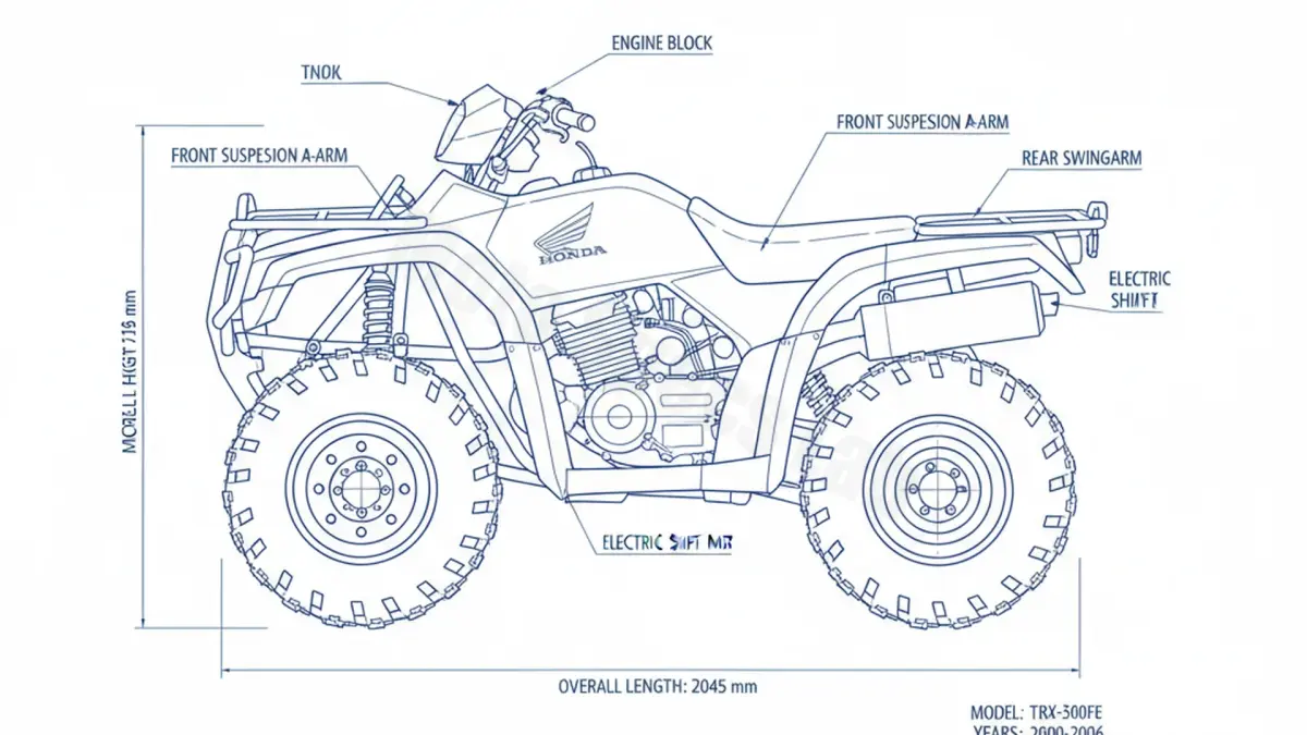 Honda TRX 350 FE - TRX-350FE (2000-2006) Data: Oil Capacity & Rim Specs specs