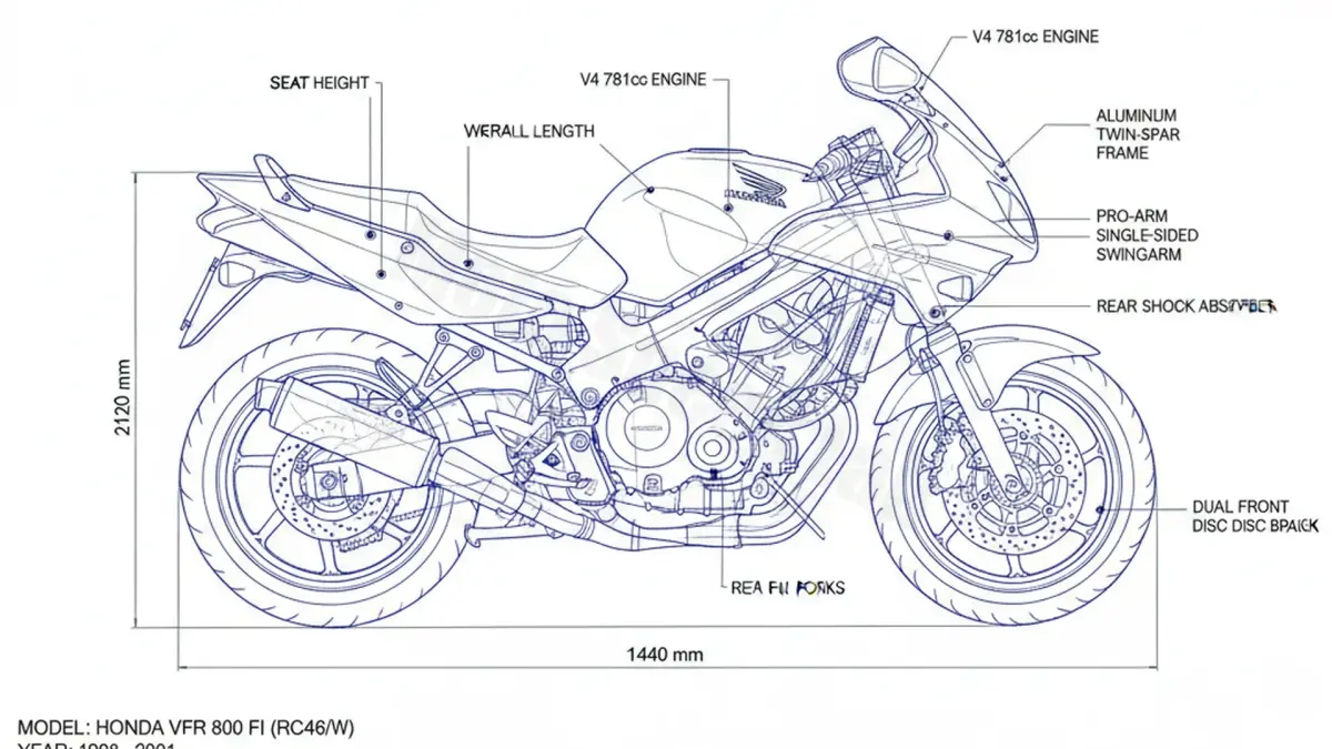 Honda VFR 800 FI - RC46/W Maintenance Schedule & Torque Settings specs