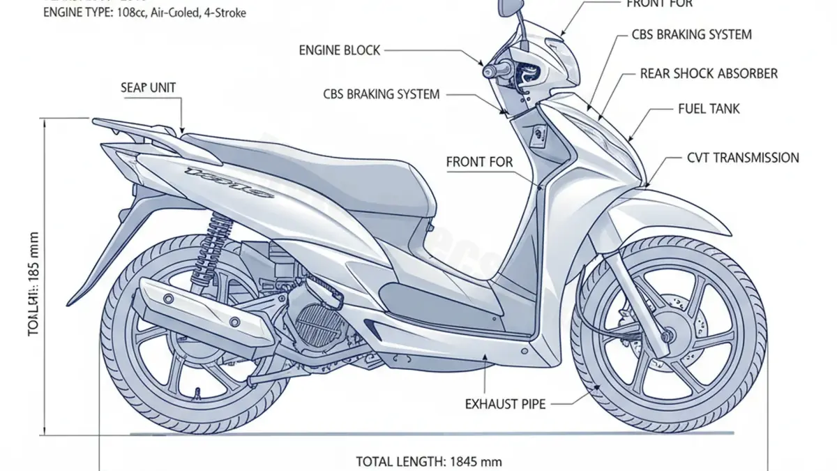 Honda VISION 110 CBS (NSC 110) - JF31 Specs: Oil Capacity & Tire Pressure