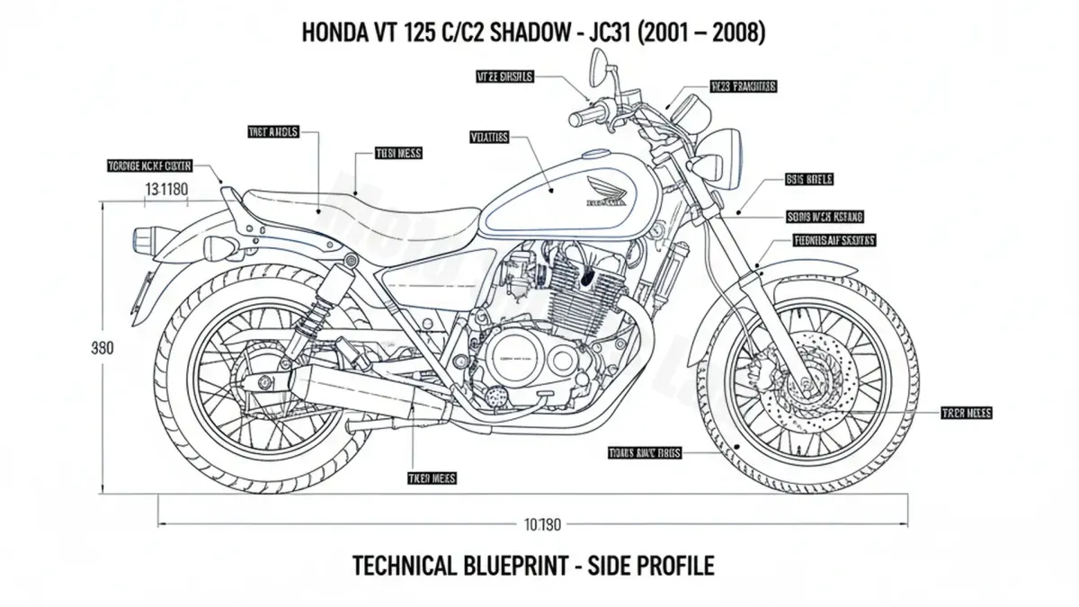 Honda VT 125 C/C2 SHADOW - JC31 Workshop Data: Fluids, Plugs & Tires
