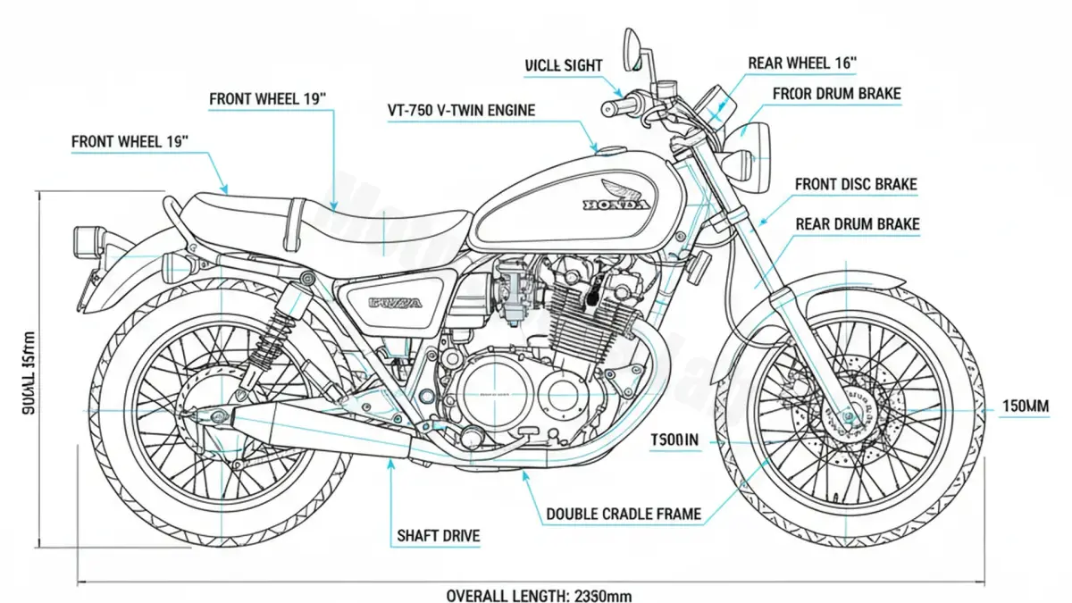 Honda VT 750 C - RC29 (1987) Data: Oil Capacity & Rim Specs