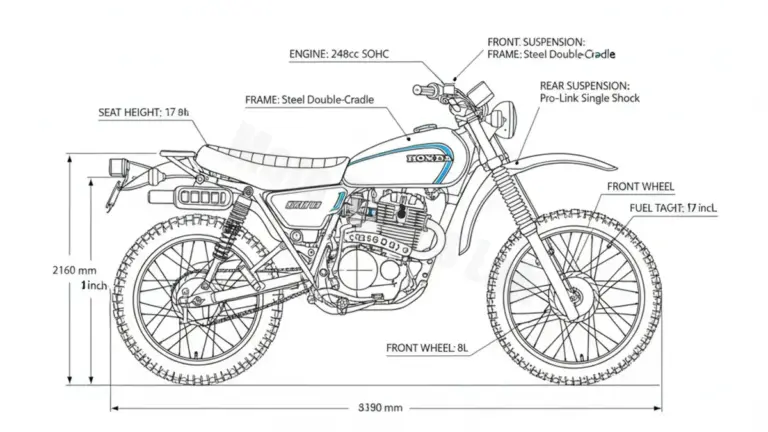 Honda XL 250 S – L250S Tire Pressure, Oil Type & Fluid Specs