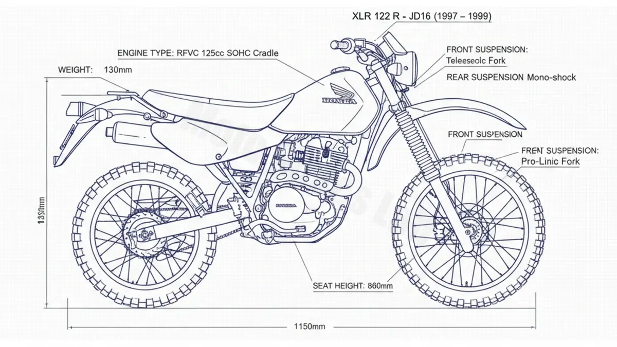 Honda XLR 125 R - JD16 Workshop Data: Fluids, Plugs & Tires specs