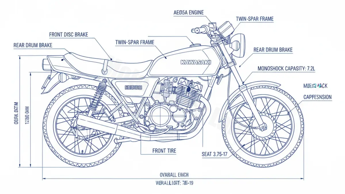 Kawasaki AE 50 - AE050A Specs: Engine Oil, Gap & Tire PSI