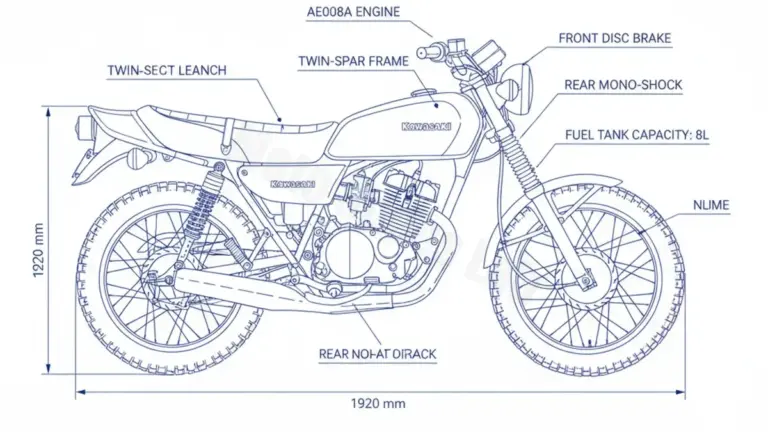 Kawasaki AE 80 – AE080A (1981-1986) Data: Oil Capacity & Rim Specs