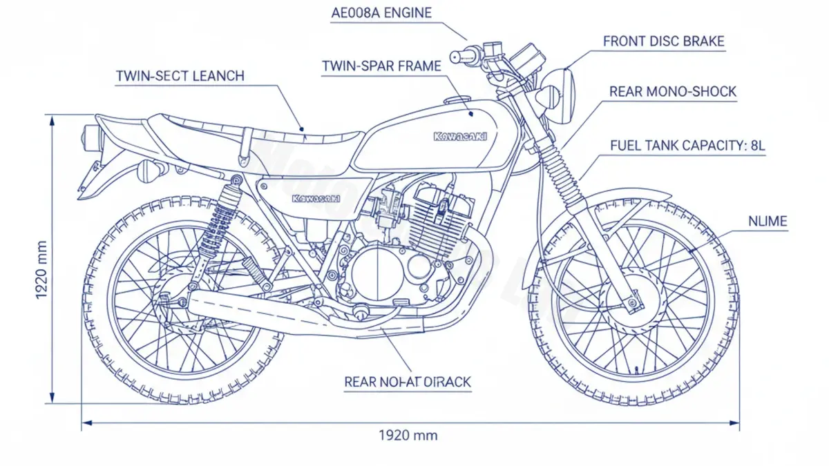 Kawasaki AE 80 - AE080A (1981-1986) Data: Oil Capacity & Rim Specs specs