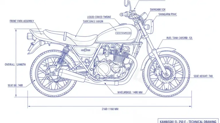 Oil & Tires: Kawasaki EL 250 E – EL250B/E Technical Specifications