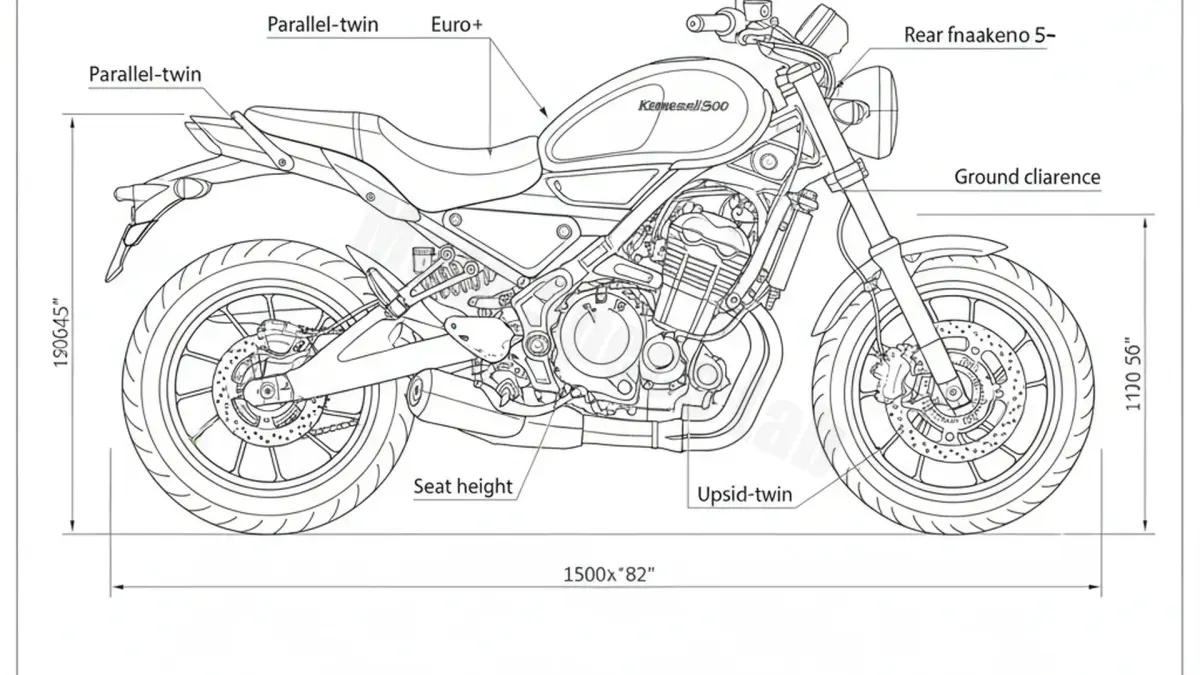 Kawasaki Eliminator 500 (Euro 5+) - EL450A/B Specs: Engine Oil, Gap & Tire PSI
