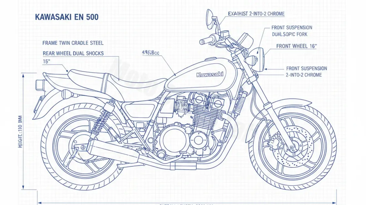 Kawasaki EN 500 - EN500C/A Workshop Data: Fluids, Plugs & Tires specs
