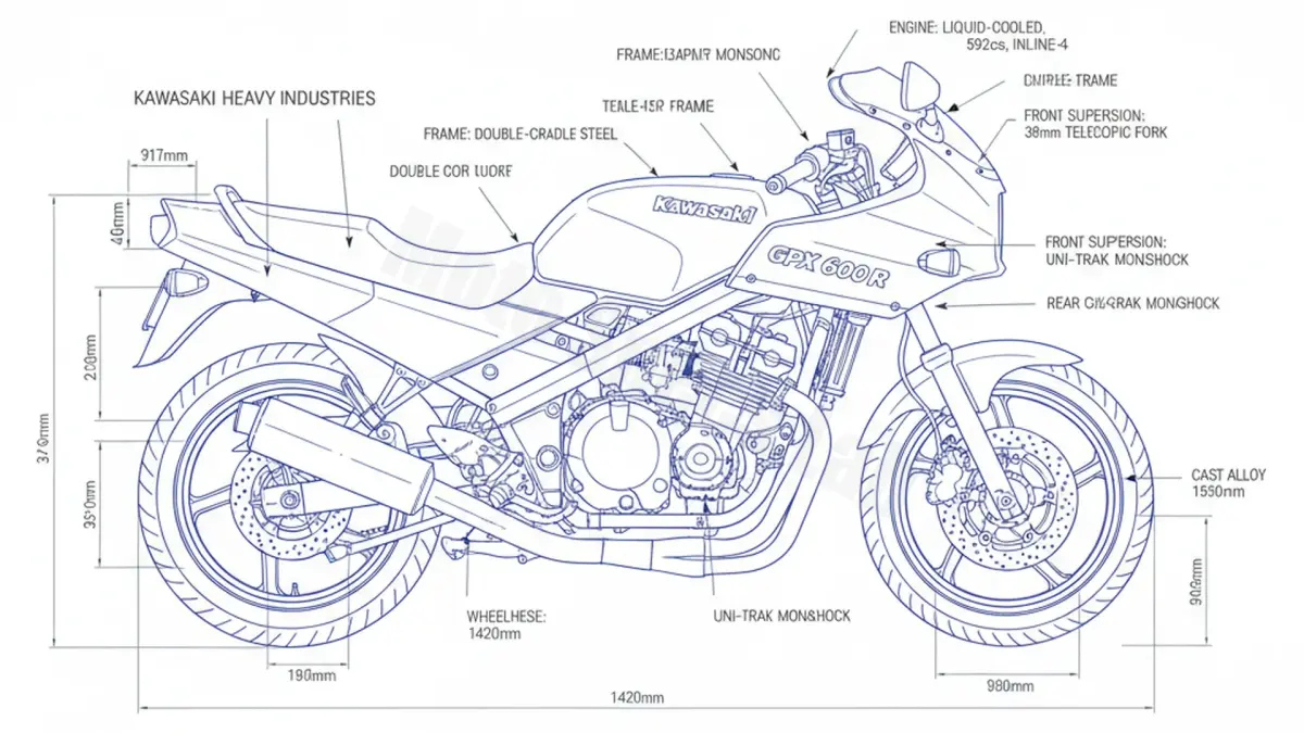 Kawasaki GPX 600 R - ZX600C1-3 Technical Review & Maintenance Guide