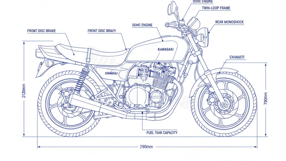 Kawasaki GPZ 550 - KZ550B/D Service Guide: Oil Level & Tire Specs specs