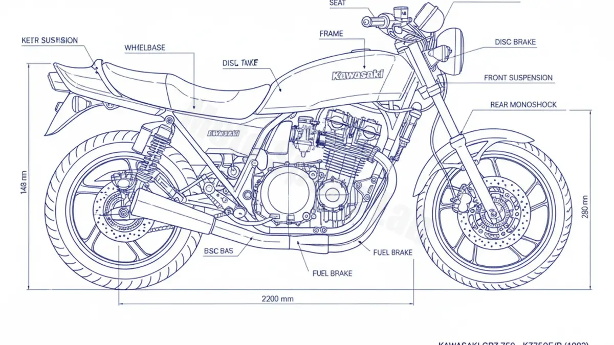 Kawasaki GPZ 750 - KZ750E/R Specs: Engine Oil, Gap & Tire PSI specs