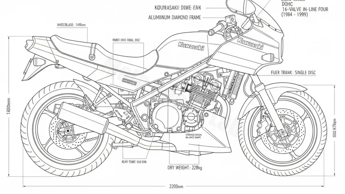 Kawasaki GPZ 900 R - ZX900A/1-6 Full Specifications & Ownership Data specs
