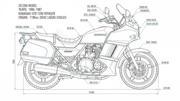 Kawasaki GTR 1200 VOYAGER – ZG1200A (1986) Data: Oil Capacity & Rim Specs