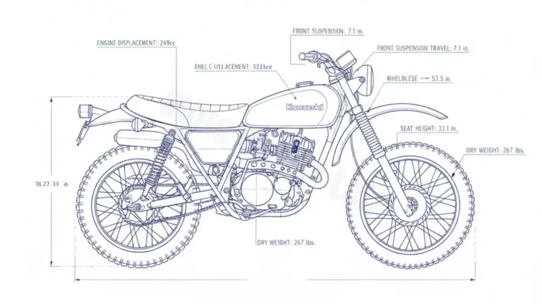 Kawasaki KL 250 – KL250A (1978–1982) Data: Oil Capacity & Rim Specs