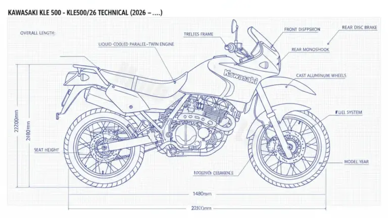 Kawasaki KLE 500 – KLE500/26 Specs: Engine Oil, Gap & Tire PSI