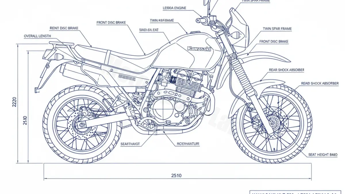 Kawasaki KLE 500 - LE500A3-A6 Service Guide: Oil Level & Tire Specs specs