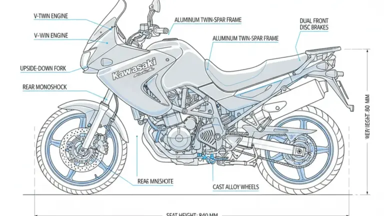 Kawasaki KLV 1000 – KLV1000A Service Data: Oil, Battery & Specs