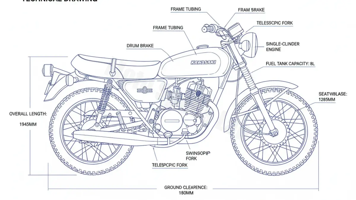 Kawasaki KM 100 - KM100 Service Guide: Oil Level & Tire Specs