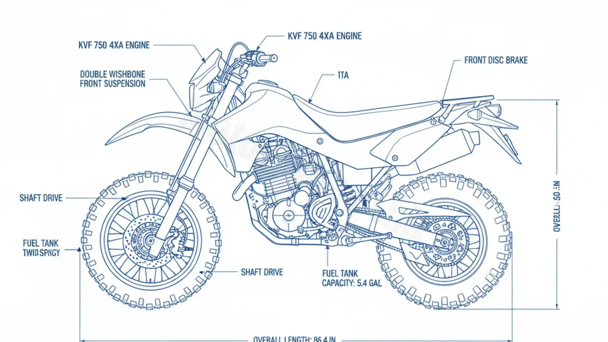 Kawasaki KVF 750 4X4 - KVF750-4X4 Workshop Data: Fluids, Plugs & Tires