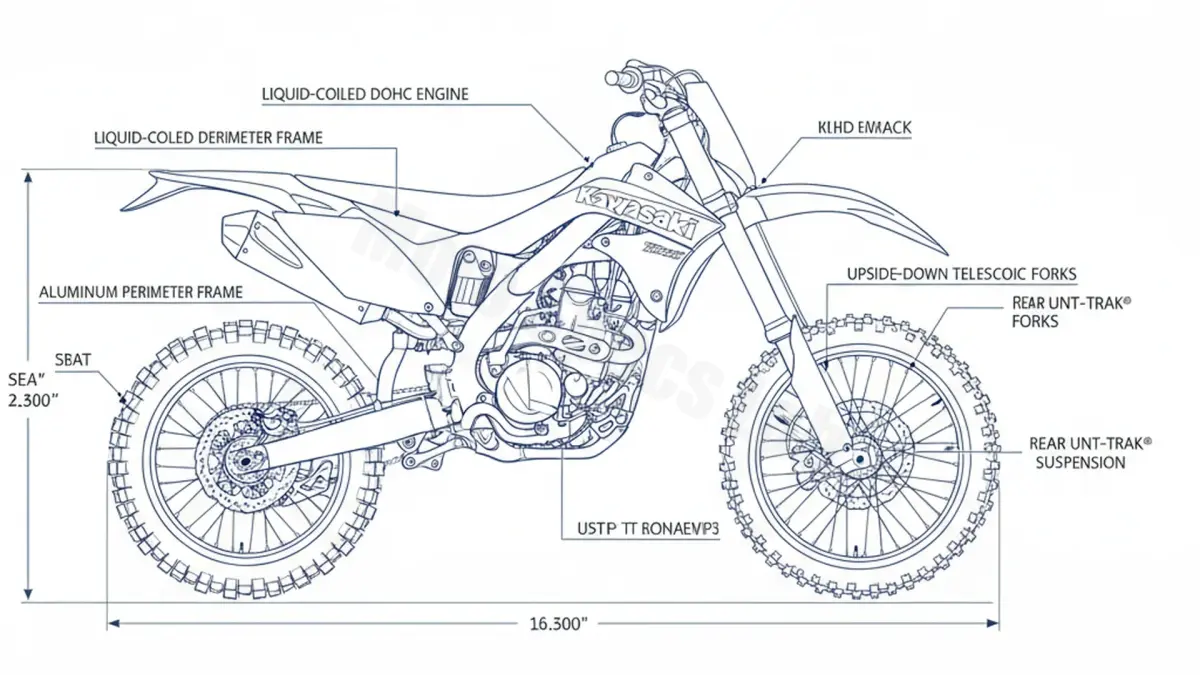 Kawasaki KX 250 F - KX250XXA/XAFB (2021–Present) Data: Oil Capacity & Rim Specs