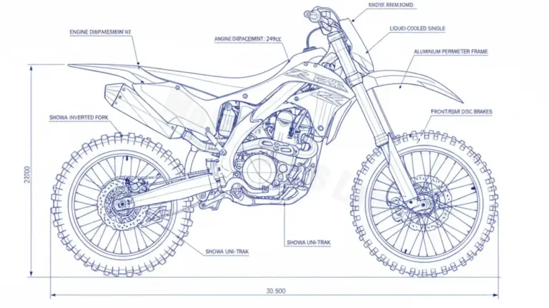 Kawasaki KX 250 – KX252BBA/BLF (2020 (KX252BBA), 2021 (KX252BLF)) Data: Oil Capacity & Rim Specs