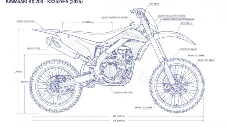 Kawasaki KX 250 – KX252FFA Specs: Engine Oil, Gap & Tire PSI
