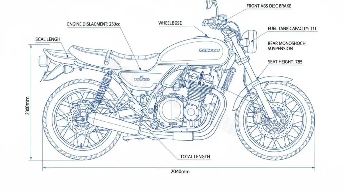 Kawasaki Meguro S1 ABS - BJ230AB Specs: Engine Oil, Gap & Tire PSI specs