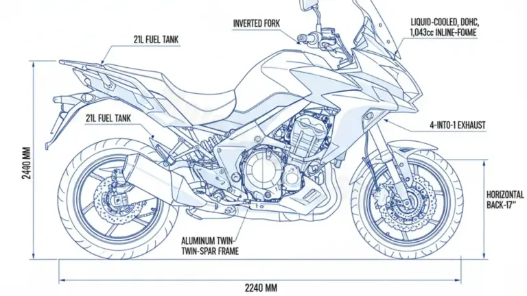 Kawasaki VERSYS 1000 (EURO 4) – LZT00C Specs: Engine Oil, Gap & Tire PSI