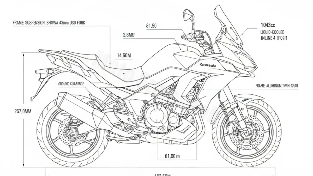 Kawasaki VERSYS 1000 SE (EURO 5) - KLZ1000D Specs: Engine Oil, Gap & Tire PSI
