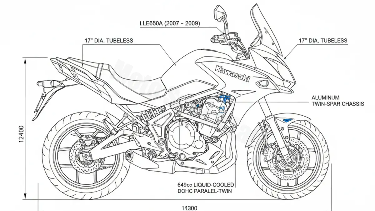 Kawasaki VERSYS 650 (KLE 650 B) - LE650A Maintenance Schedule & Torque Settings specs