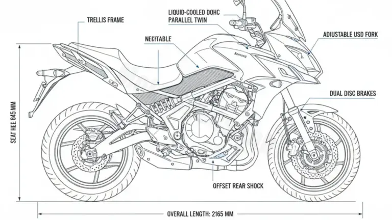 Kawasaki VERSYS 650 (KLE 650 D) – LE650C Service Guide: Oil Level & Tire Specs