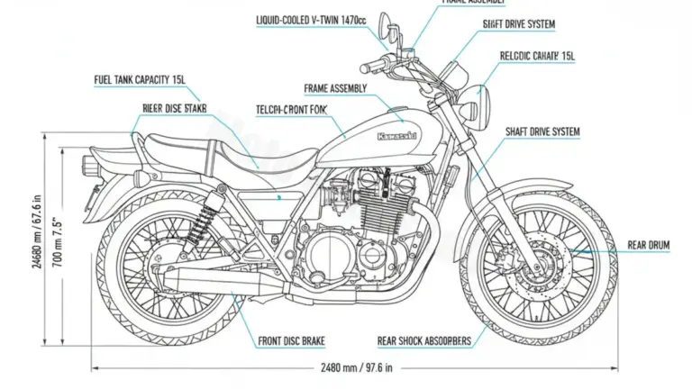 Kawasaki VN 15 – VNT50A/C Specs: Oil Capacity & Tire Pressure