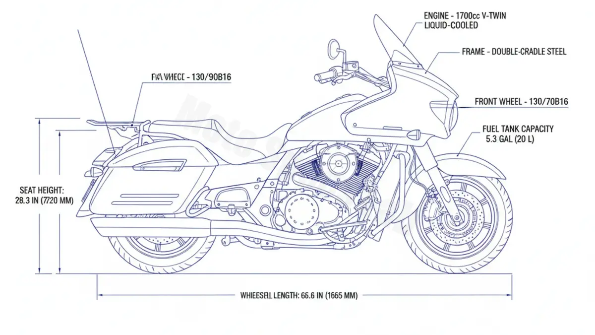 Kawasaki VN 1700 VOYAGER CUSTOM - VNT70J Full Specifications & Ownership Data specs