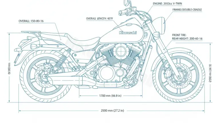 Kawasaki VN 2000/CLASSIC – VNW00 Tire Pressure, Oil Type & Fluid Specs