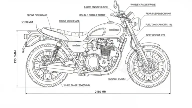 Kawasaki W 800 STREET – EJ800B Workshop Data: Fluids, Plugs & Tires