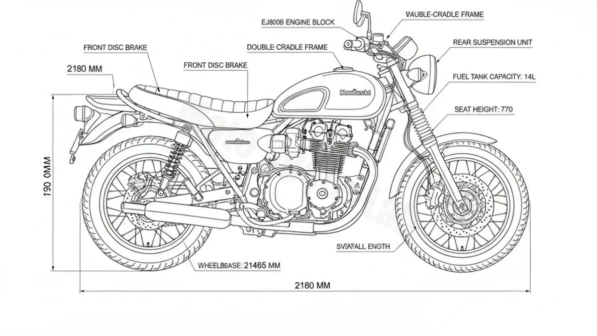 Kawasaki W 800 STREET - EJ800B Workshop Data: Fluids, Plugs & Tires
