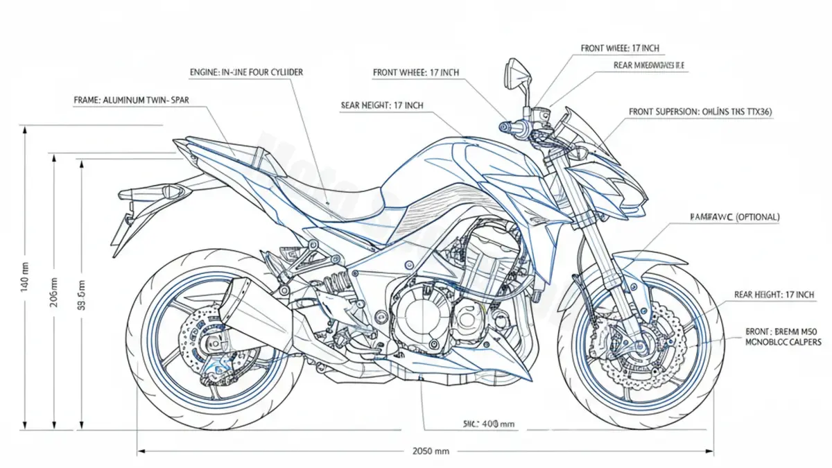 Kawasaki Z 1000 R /EDITION/PERFORMANCE (EURO 4) - ZRT00H Technical Review & Maintenance Guide specs