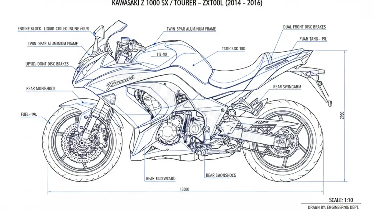 Kawasaki Z 1000 SX/TOURER - ZXT00L Specs: Oil Capacity & Tire Pressure specs