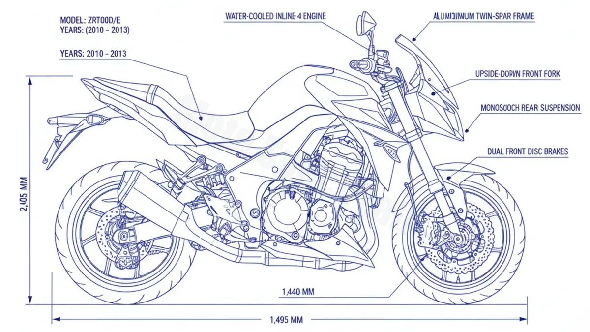 Kawasaki Z 1000 - ZRT00D/E (2010–2013) Data: Oil Capacity & Rim Specs