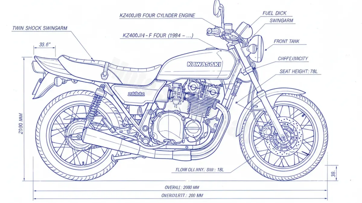 Kawasaki Z 400 F (FOUR) - KZ400J/B Specs: Engine Oil, Gap & Tire PSI specs