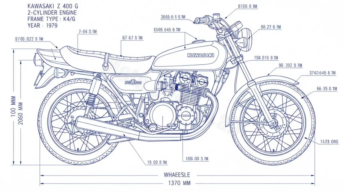 Kawasaki Z 400 G (2-ZYLINDER) - K4/G Technical Review & Maintenance Guide specs