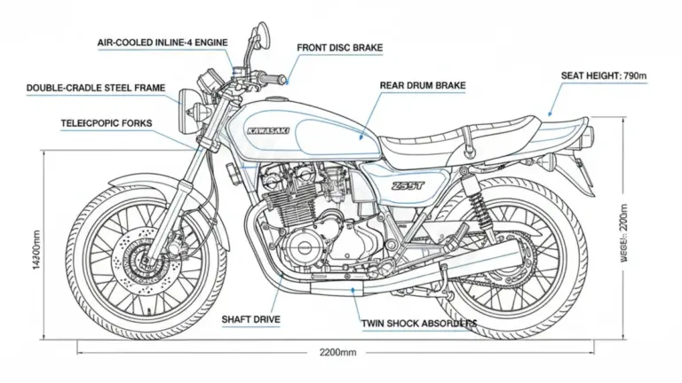 Kawasaki Z 550 GT – KZ550B/G (1981 – 1994) Data: Oil Capacity & Rim Specs