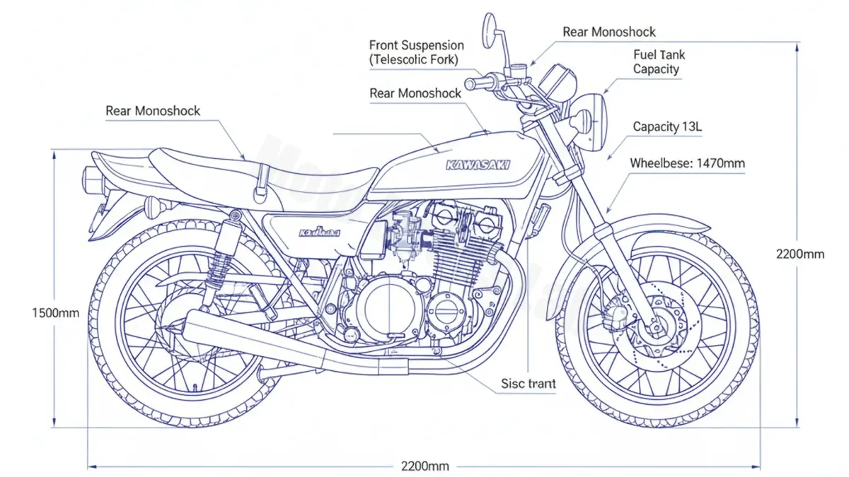 Kawasaki Z 550 LTD - KZ550B/C Maintenance Schedule & Torque Settings specs